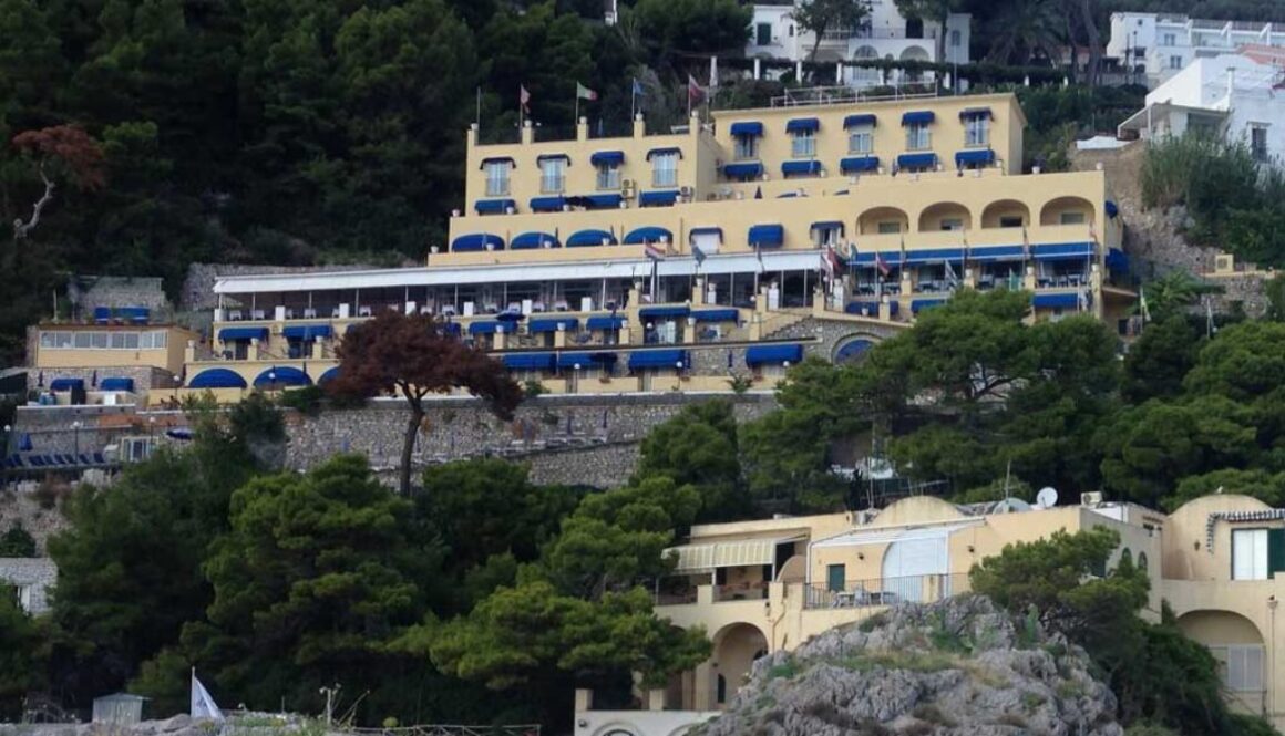 landscape with buildings on hill