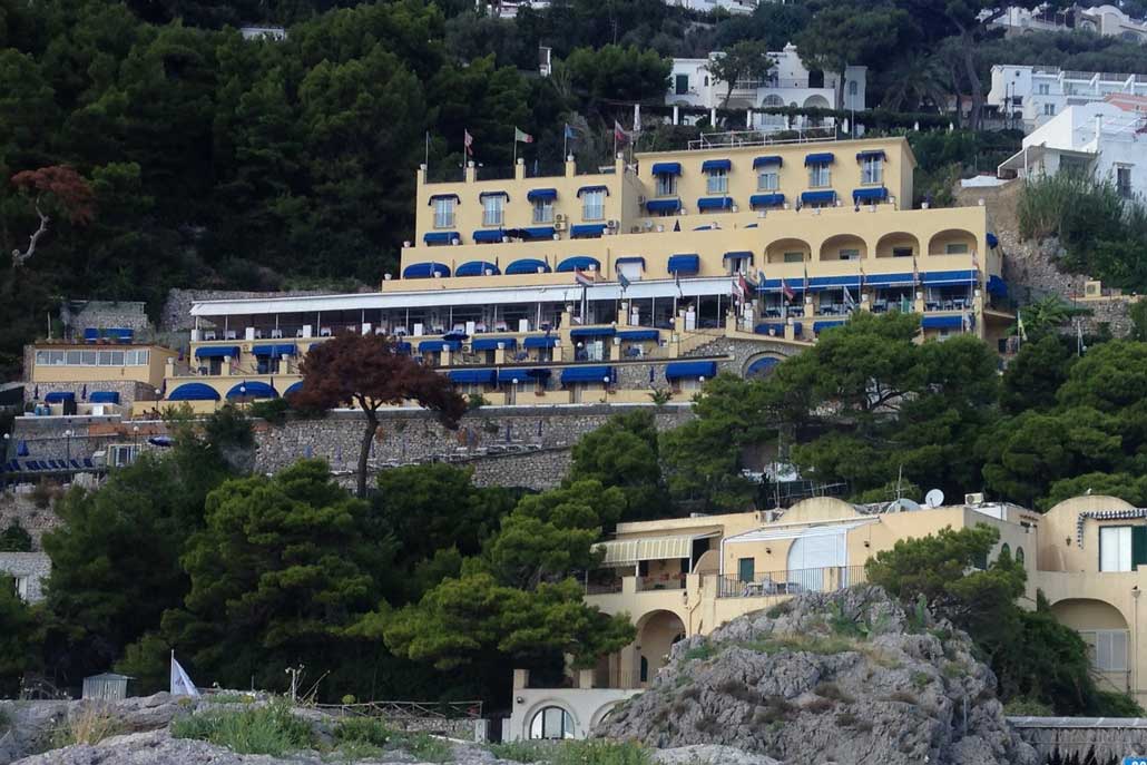 landscape with buildings on hill